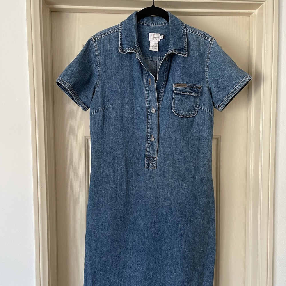 Vintage Women's Calvin Klein Denim Dress Sz 4